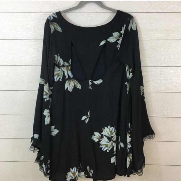 Free People Lace Bell Sleeve Wanderer Dress S - Picture 4 of 6